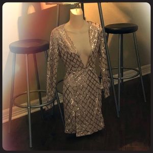 Rose Gold Sequin Paris Custom Dress M NWOT $280